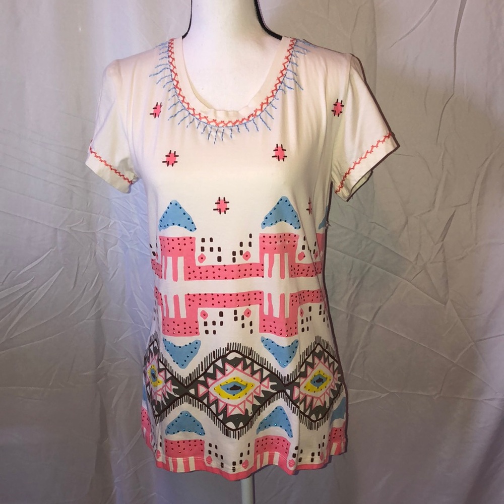 Pretty top with sequins & embroidery